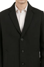 Men's Long Coat in Tweed Fabric