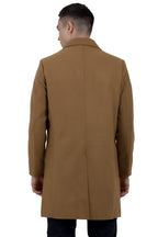 Men's Long Coat in Tweed Fabric