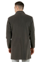 Men's Long Coat in Velvet Fabric