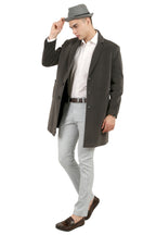 Men's Long Coat in Velvet Fabric