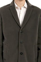 Men's Long Coat in Velvet Fabric