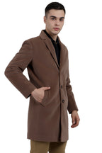 Men's Long Coat in Velvet Fabric