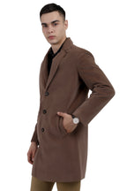 Men's Long Coat in Velvet Fabric