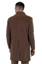 Men's Long Coat in Velvet Fabric