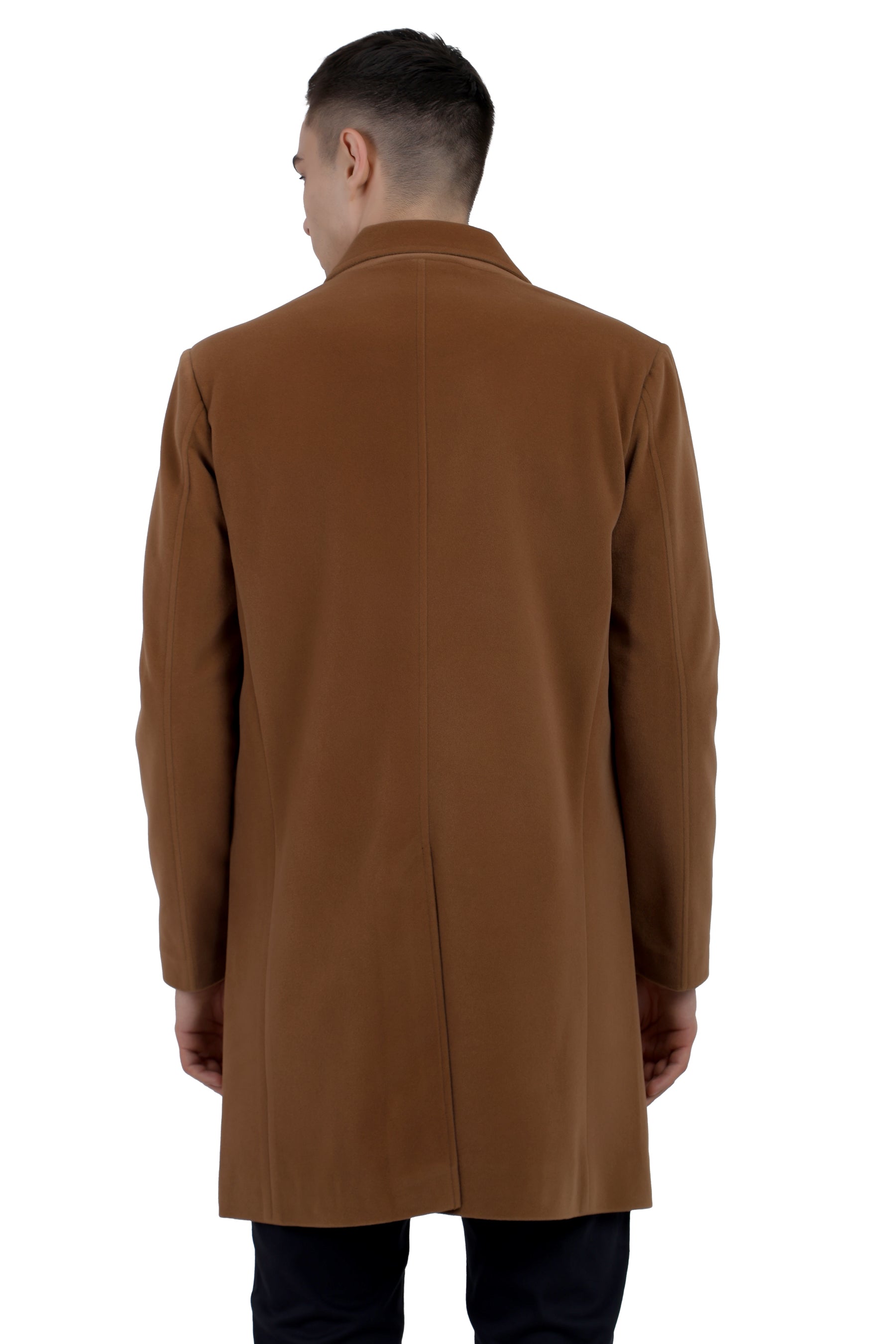 Men's Long Coat in Velvet Fabric
