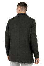 Men's Semi Long Coat in Tweed Fabric