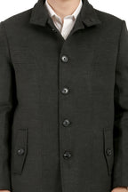 Men's Semi Long Coat in Tweed Fabric