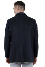 Men's Semi Long Coat in Tweed Fabric