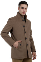 Men's Semi Long Coat in Tweed Fabric