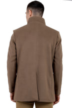 Men's Semi Long Coat in Tweed Fabric