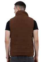 Men's Quilted Sleeveless Jacket in Corduroy Fabric
