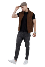 Men's Quilted Sleeveless Jacket in Corduroy Fabric