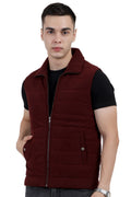 Men's Quilted Sleeveless Jacket in Corduroy Fabric