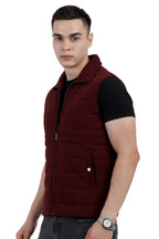 Men's Quilted Sleeveless Jacket in Corduroy Fabric