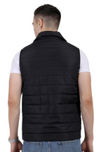 Men's Quilted Sleeveless Jacket in Poly Twill Fabric
