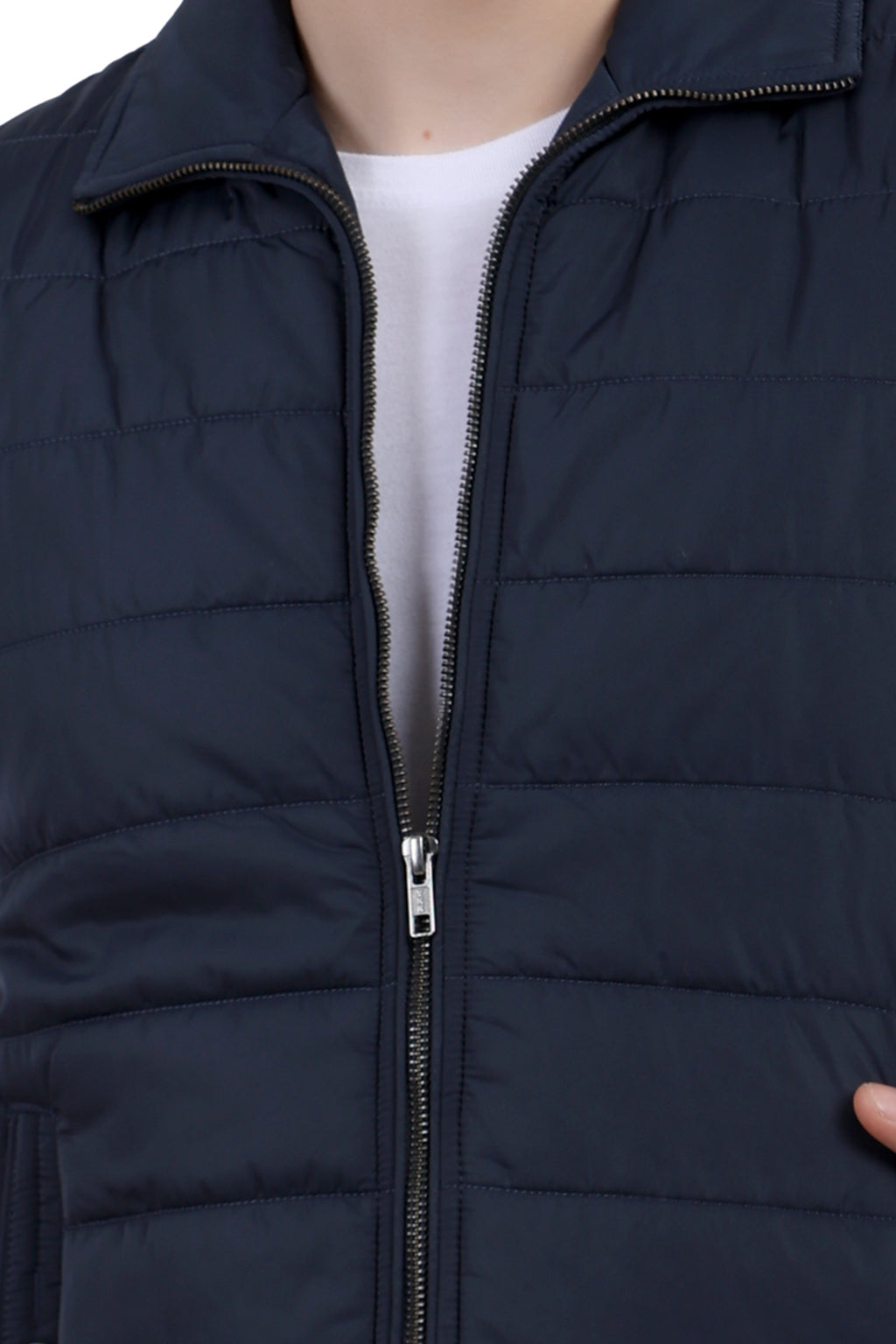 Men's Quilted Sleeveless Jacket in Poly Twill Fabric