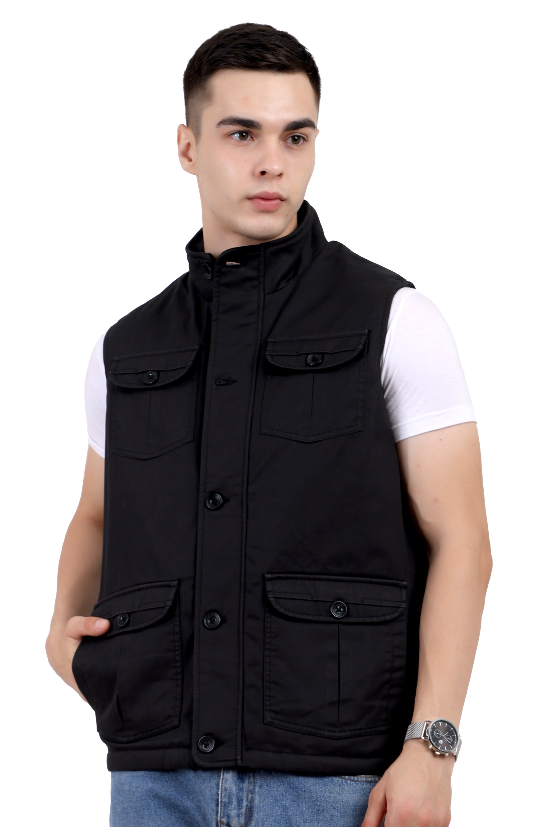 Men's Chester Look 4 Pockets Jacket in Washed Cotton Fabric