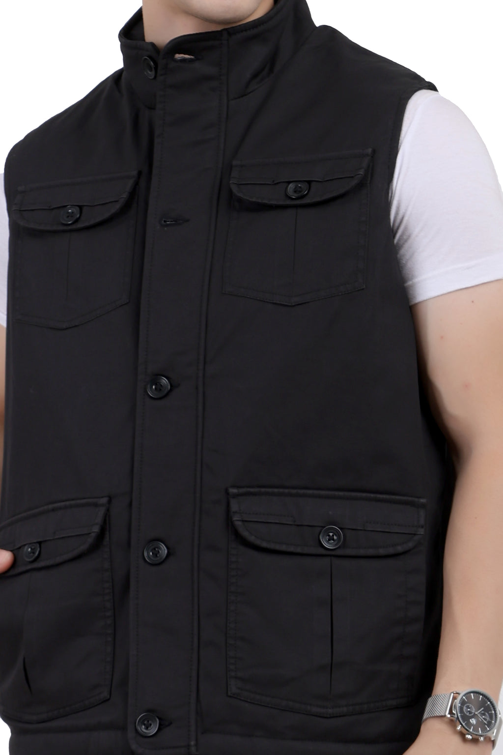 Men's Chester Look 4 Pockets Jacket in Washed Cotton Fabric