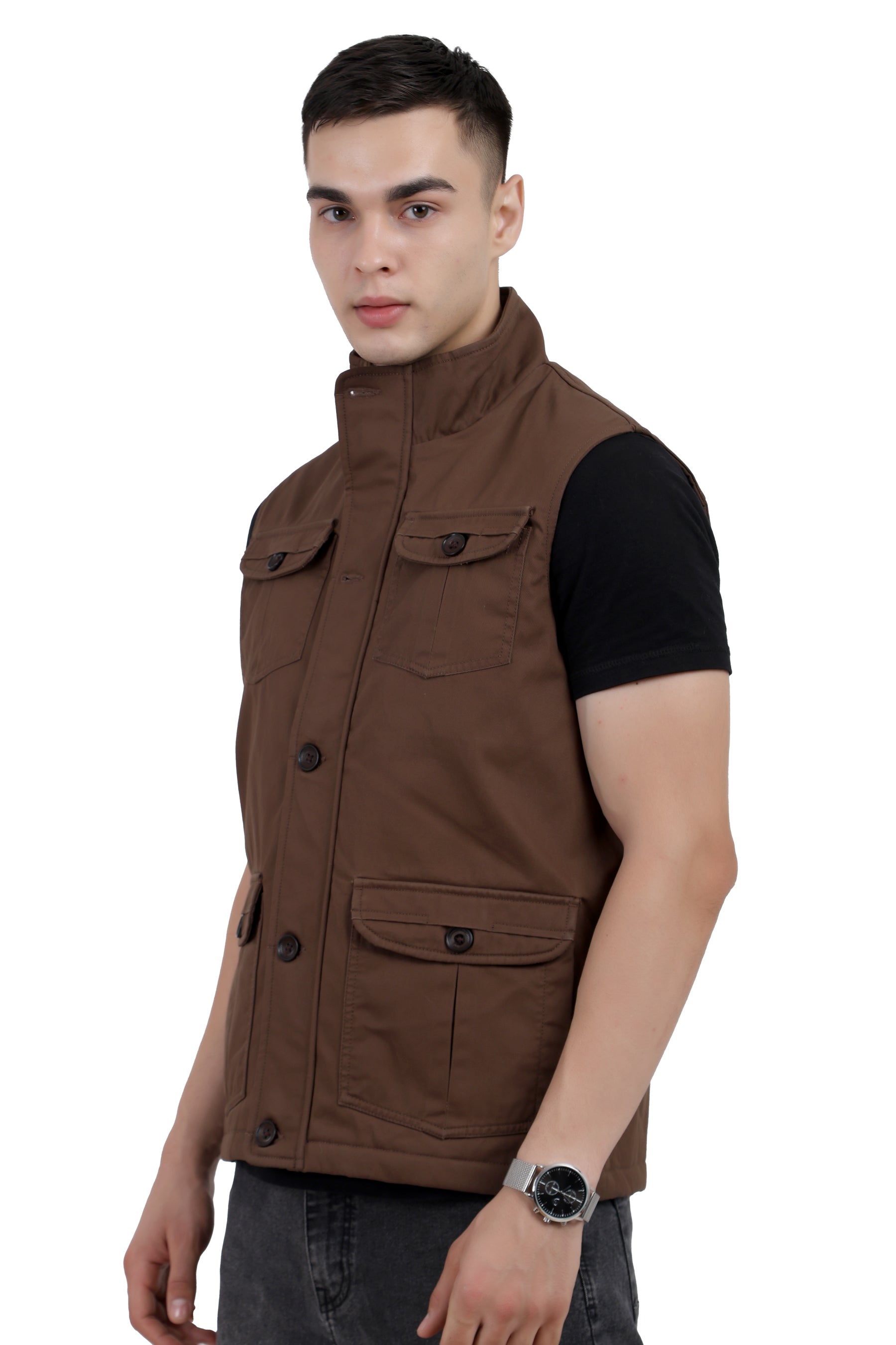 Men's Chester Look 4 Pockets Jacket in Washed Cotton Fabric