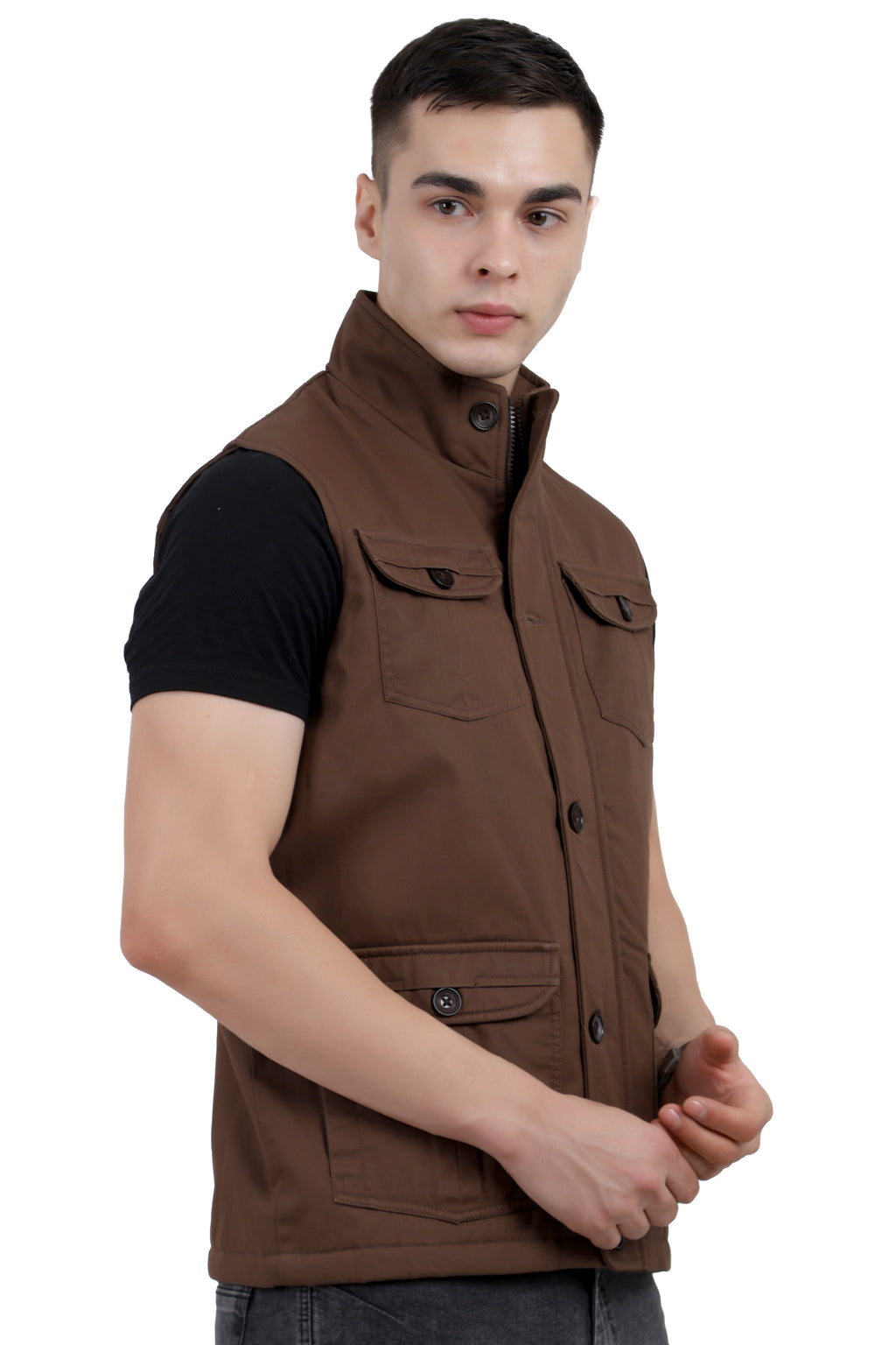 Men's Chester Look 4 Pockets Jacket in Washed Cotton Fabric