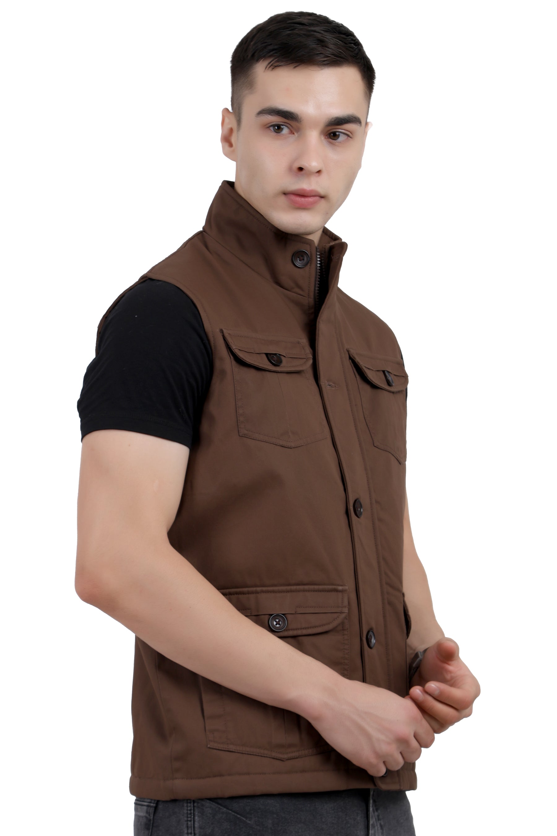 Men's Chester Look 4 Pockets Jacket in Washed Cotton Fabric