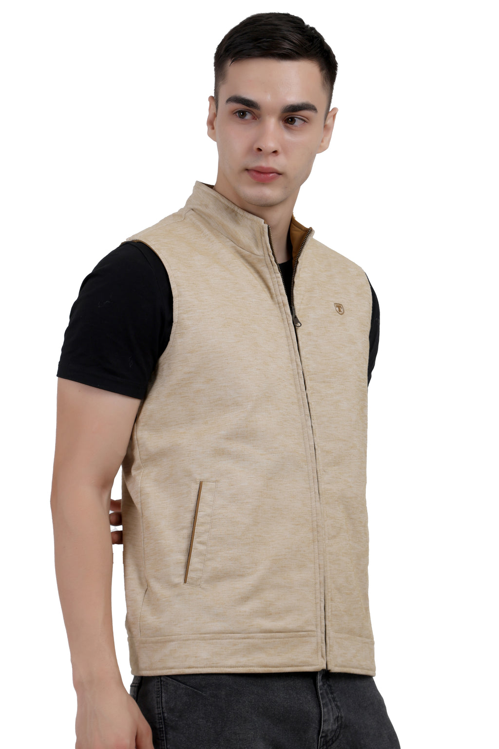 Men's Reversible Jacket in Linen Look / Matt Poly Fabric