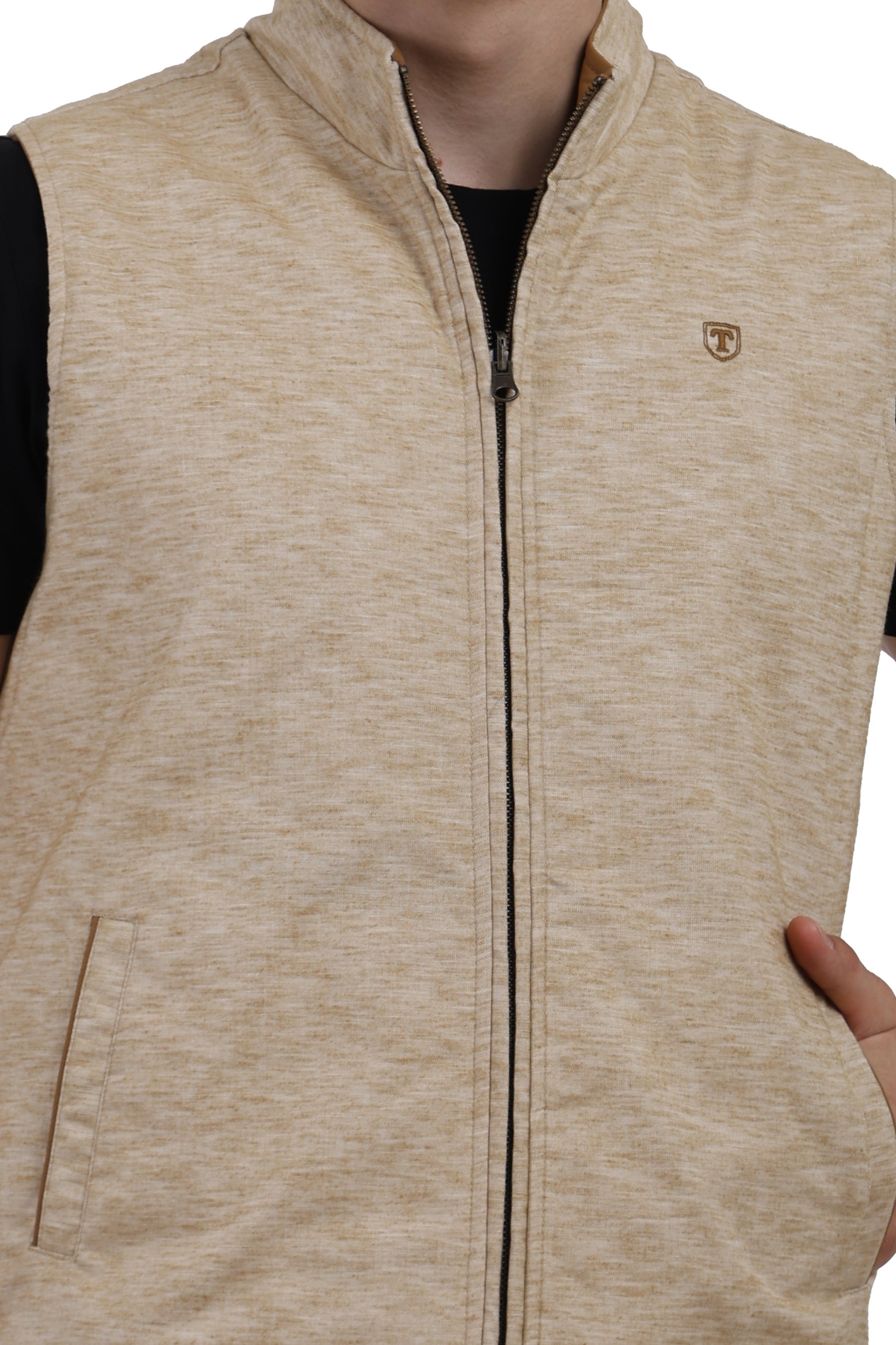 Men's Reversible Jacket in Linen Look / Matt Poly Fabric