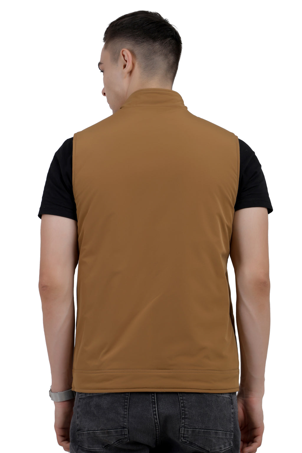 Men's Reversible Jacket in Linen Look / Matt Poly Fabric