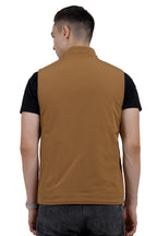 Men's Reversible Jacket in Linen Look / Matt Poly Fabric