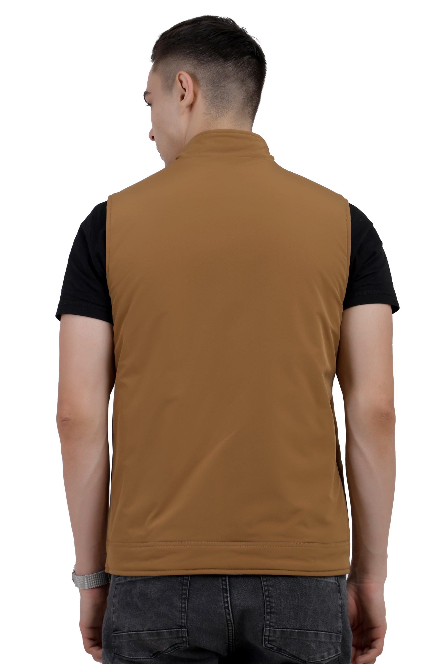 Men's Reversible Jacket in Linen Look / Matt Poly Fabric