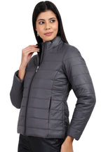 Women's Quilted Jacket in Concealed Zipper Pocket