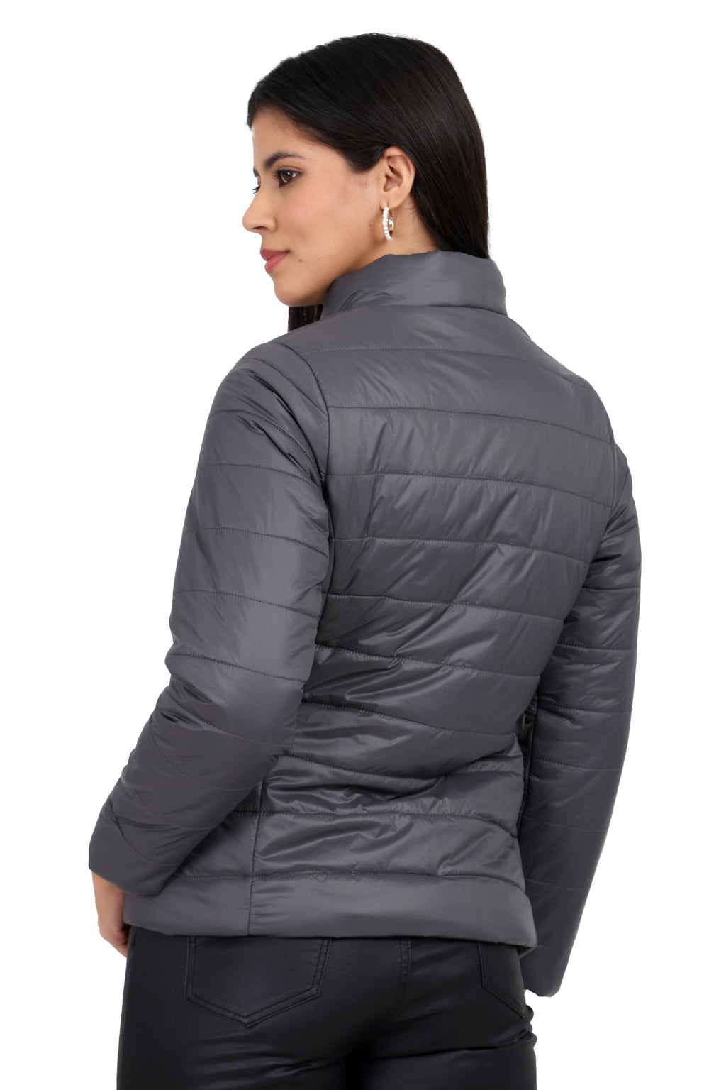 Women's Quilted Jacket in Concealed Zipper Pocket