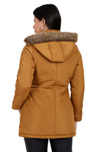 Women's Quilted Parka Jacket With Removable Hood