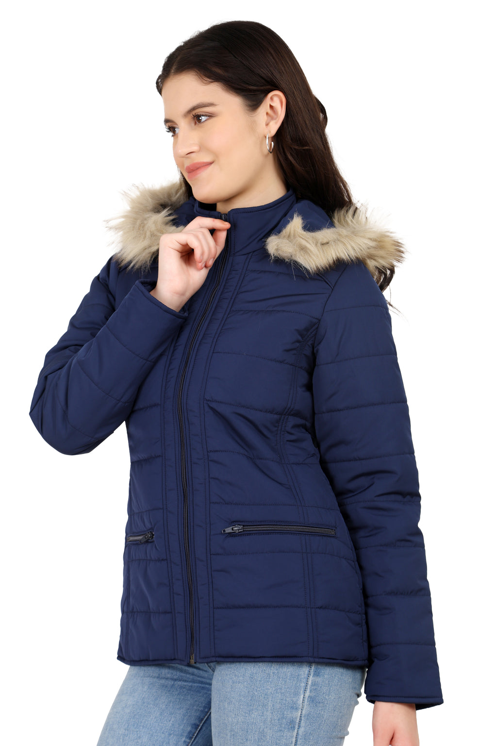 Women's Quilted Jacket in Matt Poly Fabric