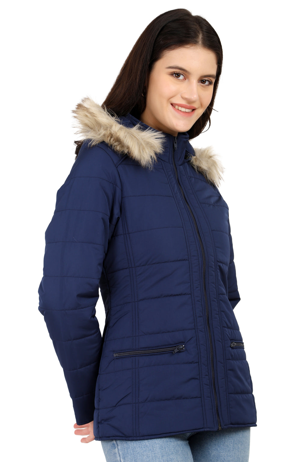 Women's Quilted Jacket in Matt Poly Fabric