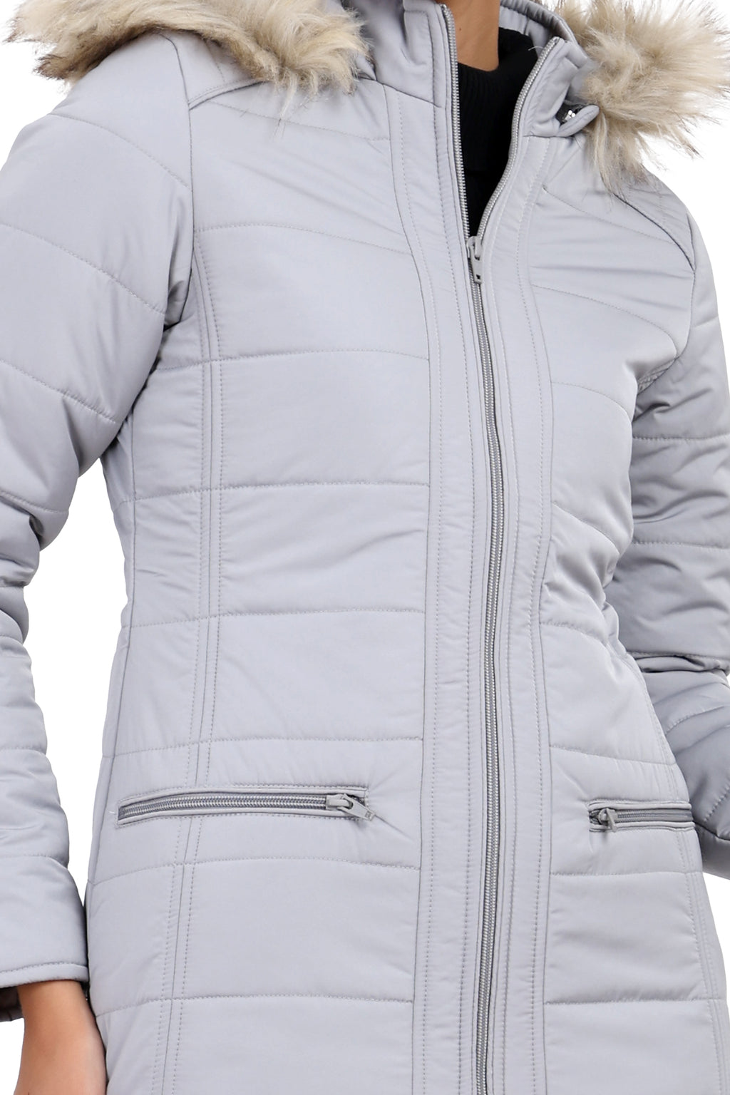 Women's Quilted Jacket in Matt Poly Fabric