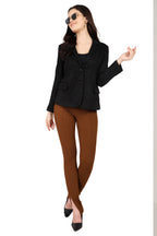 Women's Short Coat in Scuba Suede Fabric