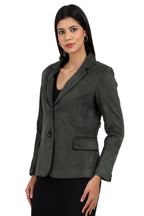 Women's Short Coat in Scuba Suede Fabric