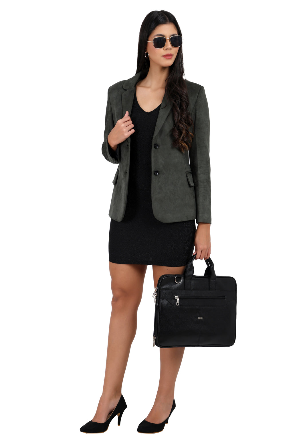 Women's Short Coat in Scuba Suede Fabric