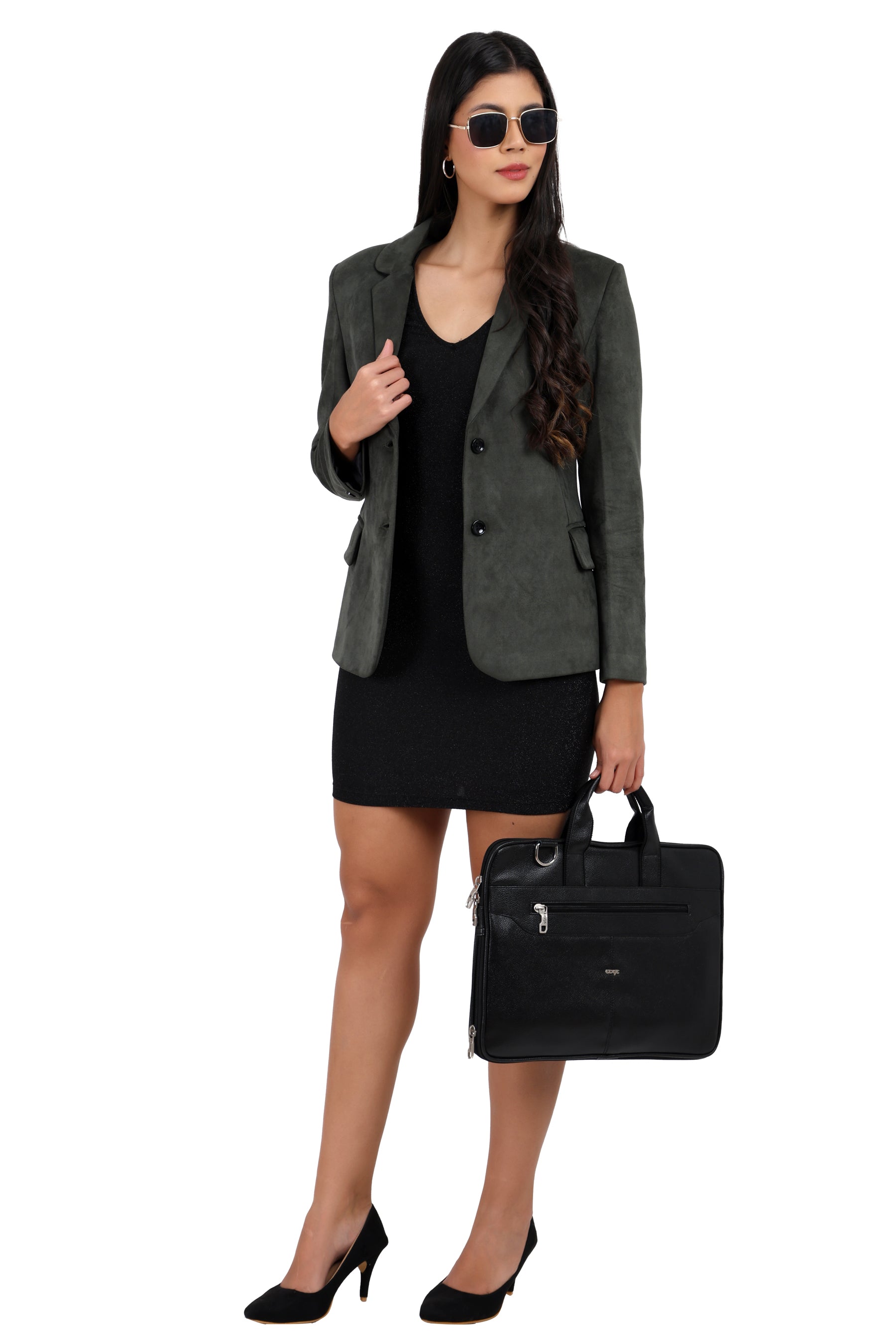 Women's Short Coat in Scuba Suede Fabric
