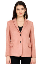 Women's Short Coat in Scuba Suede Fabric
