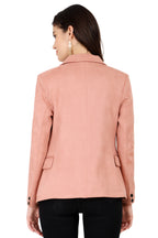 Women's Short Coat in Scuba Suede Fabric