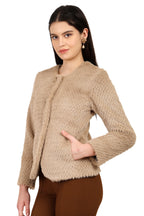 Women's Short Coat in Fur Fabric
