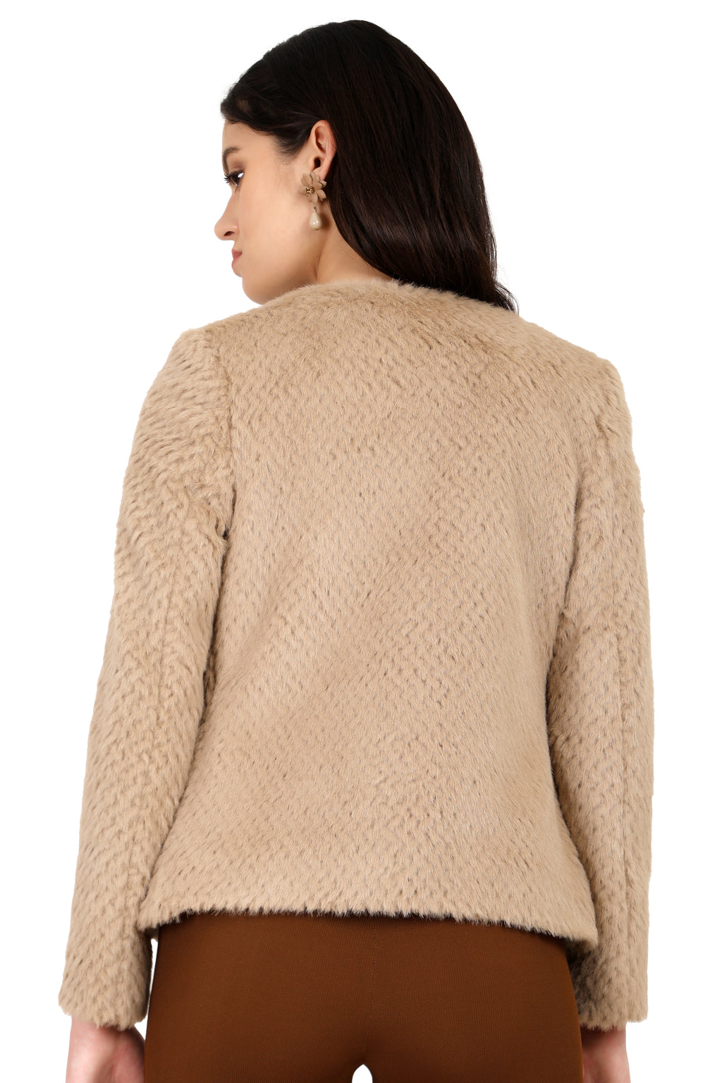 Women's Short Coat in Fur Fabric