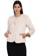 Women's Short Coat in Fur Fabric