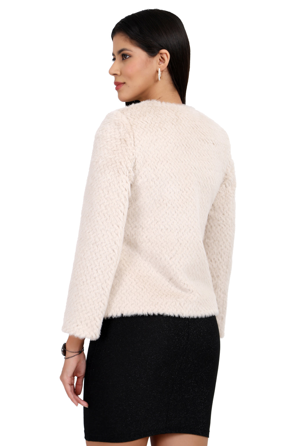 Women's Short Coat in Fur Fabric