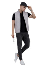 Men's Reversible Jacket in Linen Look / Matt Poly Fabric