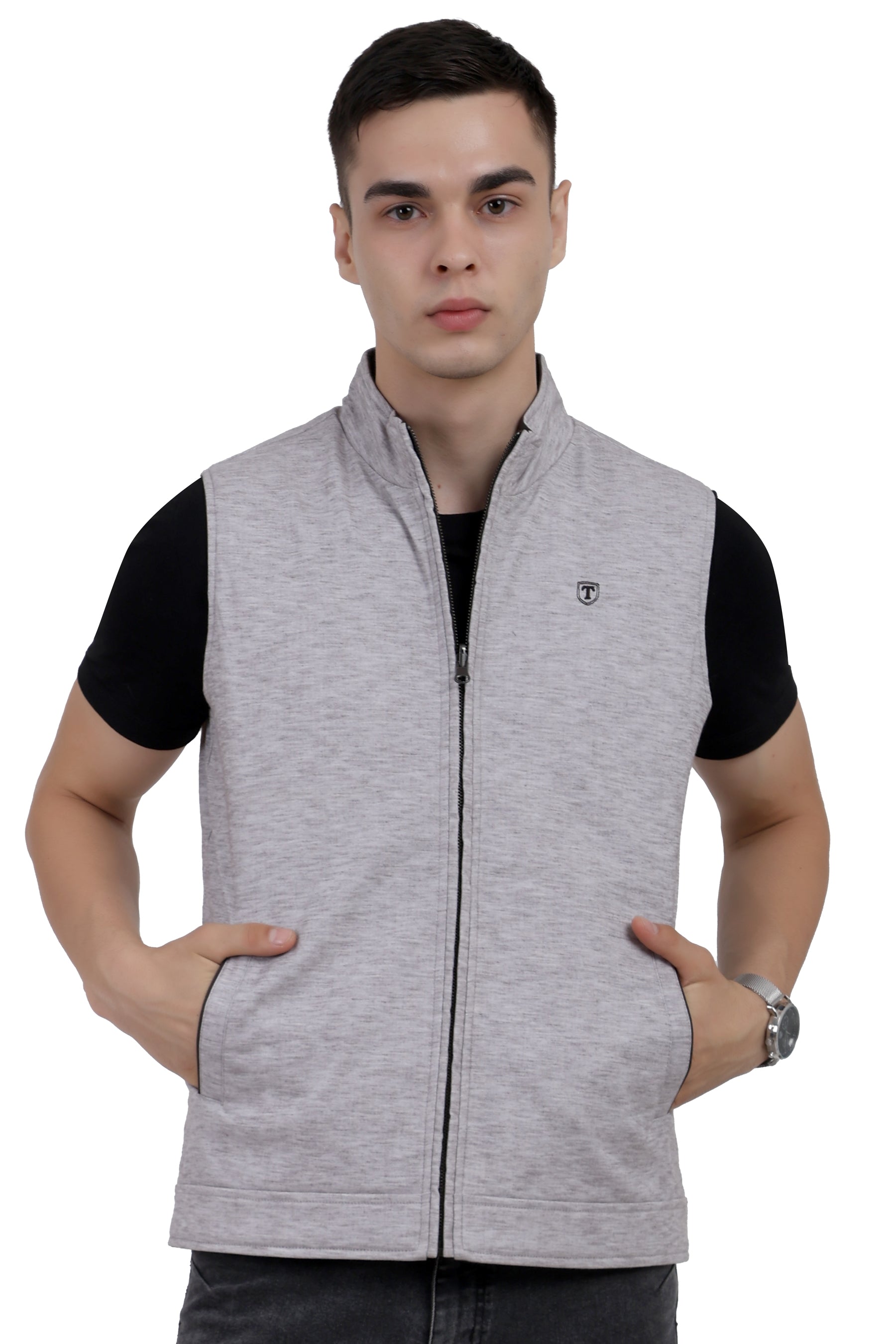 Men's Reversible Jacket in Linen Look / Matt Poly Fabric
