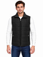 Men’s Quilted Jacket with Folding Collar & Zippered Pockets