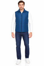 Men’s Quilted Jacket with Folding Collar & Zippered Pockets